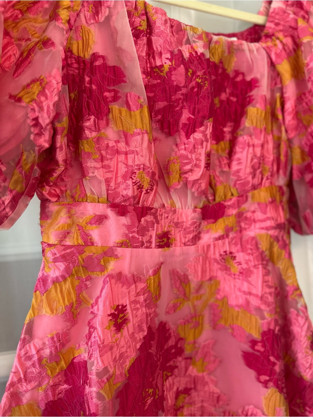 Petal + Pup Pink Floral Puff Sleeve Mini Dress - Picture 5 of 12